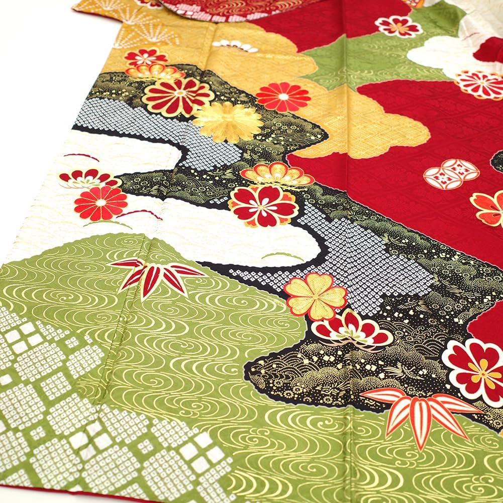 振袖 着物 金駒刺繍 金彩加工 赤 桜 梅 菊 成人式 二十歳